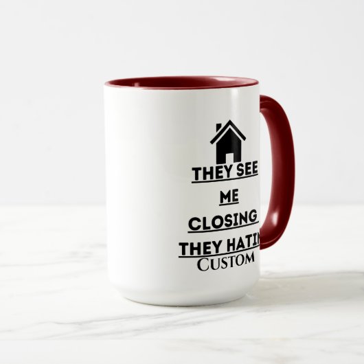 Ze zien dat ik vastgoedmakelaarster sluit... twee mok (Voorkant rechts)