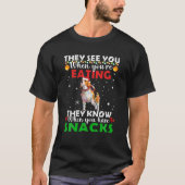 Ze zien dat je kerstrenrendierSanta Beagl eet T-shirt (Voorkant)
