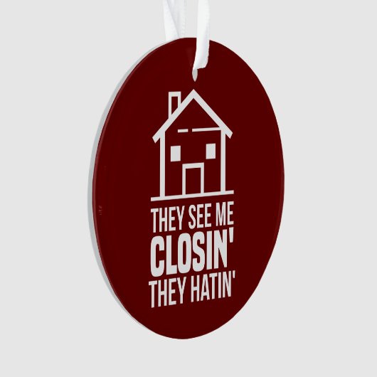 Ze zien me als sluitend op een makelaarsagent ornament (voorkant)