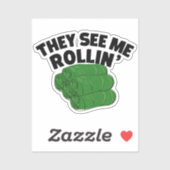 Ze zien me Arabisch mediterraan eten rollen Sticker (Vel)