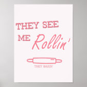 "Ze zien me Rollin" Grapny Baking Quote Print (Voorkant)