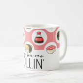 Ze zien me Rollin' Kawaii Fun Sushi Rolls & Stippe Koffiemok (Voorkant rechts)