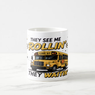 Ze zien me rondrijden Grappige buschauffeur koffie Koffiemok