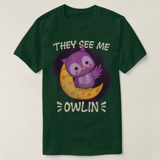 Ze zien me 's nachts in huis. t-shirt (Design voorkant)