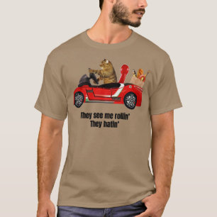 Ze zien me walsen die een kat in een auto haten t-shirt