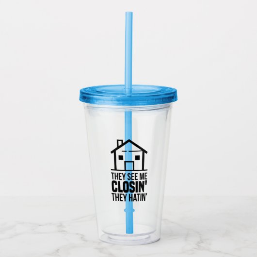 Ze zien mij als het sluiten van een echte agent acryl drinkbeker (Voorkant)