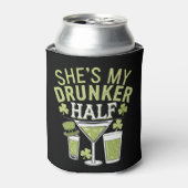 Ze ziet mijn dronkaard half st patricks matchen pa blikjeskoeler (Blikje Voorkant)