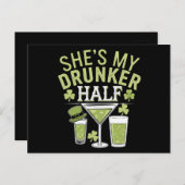 Ze ziet mijn dronkaard half st patricks matchen pa briefkaart (Voorkant / Achterkant)
