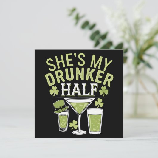 Ze ziet mijn dronkaard half st patricks matchen pa kaart (Staand voorkant)