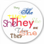 Ze/zij over de hele Sticker (Voorkant)