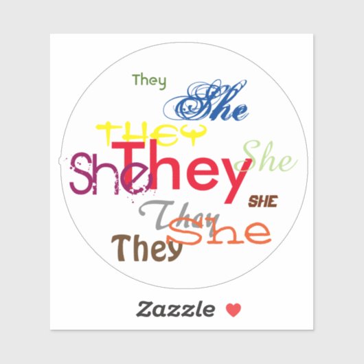 Ze/zij over de hele Sticker (Vel)