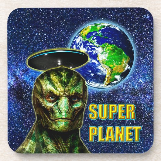 ZE ZIJN AL HIER - REPTILIAN design collectie Bier Onderzetter (Voorkant)