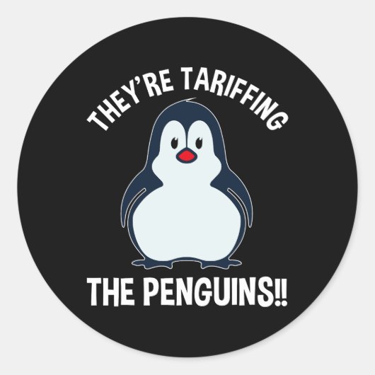 Ze zijn de pinguïns aan het opjagen! ronde sticker (Voorkant)