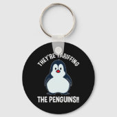 Ze zijn de pinguïns aan het opjagen! sleutelhanger (Achterkant)