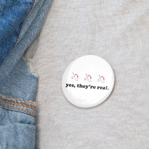 Ze zijn echt.   Funny Unicorn Emoji Ronde Button 5,7 Cm