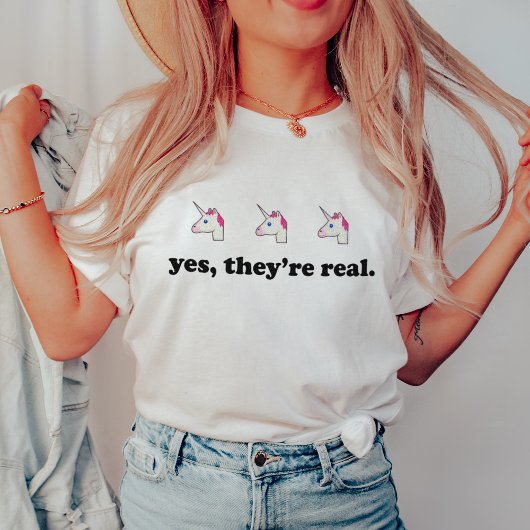 Ze zijn echt. | Funny Unicorn Emoji T-shirt