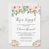 Ze zijn een Waterverf Floral Engagement Party Kaart (Voorkant)
