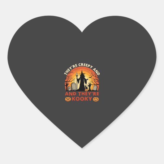 Ze zijn enge Halloween heks begraafplaats pomp Hart Sticker (Voorkant)