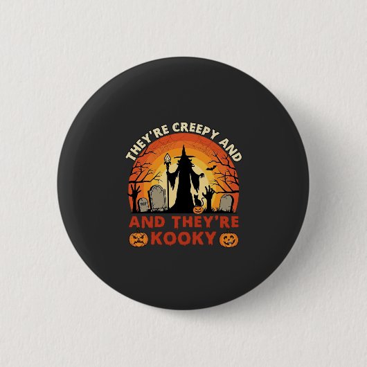 Ze zijn enge Halloween heks begraafplaats pomp Ronde Button 5,7 Cm (Voorkant)