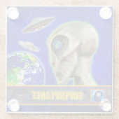 ZE ZIJN ER AL - SUPERPLANET-ontwerp verzamelen Glazen Onderzetter (Achterkant)