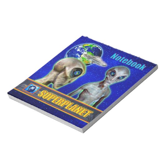 ZE ZIJN ER AL - SUPERPLANET-ontwerp verzamelen Notitieblok (Linkerzijde)