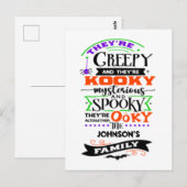 Ze zijn griezelig en ze zijn Kooky Mysterious Spoo Briefkaart (Voorkant / Achterkant)