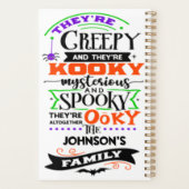 Ze zijn griezelig en ze zijn Kooky Mysterious Spoo Planner (Achterkant)