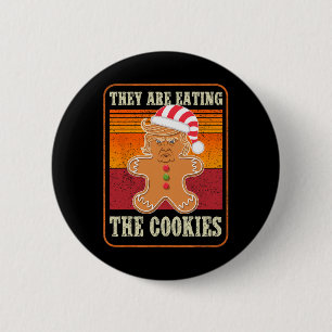 Ze zijn het eten van de koekjes kerst Trump Humor Ronde Button 5,7 Cm