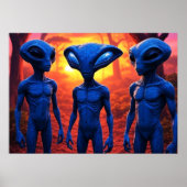 Ze zijn hier AI Alien Kunst Poster (Voorkant)