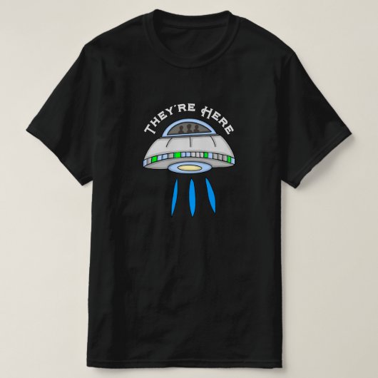 Ze zijn hier UFO Alien Invasion T-shirt (Design voorkant)