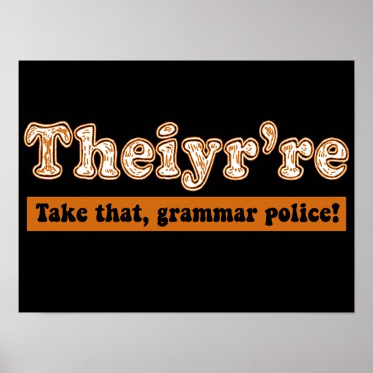 Ze zijn leraar Engels Grammar Police Poster (Voorkant)
