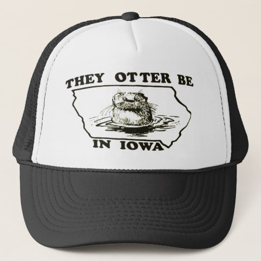 Ze zijn Otter in Iowa Mesh Trucker Hat Pet (Voorkant)