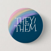 Ze zijn Pronoun Ronde Button 5,7 Cm (Voorkant)