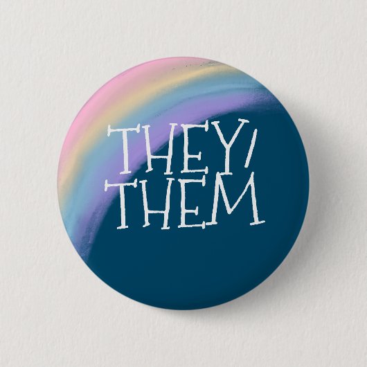Ze zijn Pronoun Ronde Button 5,7 Cm (Voorkant)