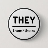 Ze zijn Theirs Pronoun Button - Wit (Voorkant)