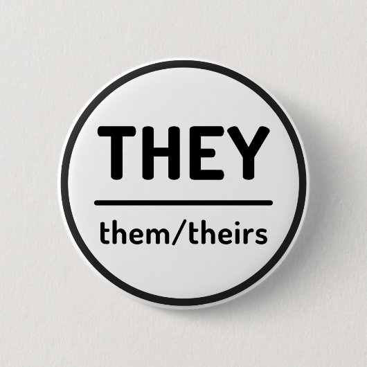 Ze zijn Theirs Pronoun Button - Wit (Voorkant)