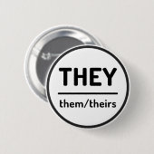 Ze zijn Theirs Pronoun Button - Wit (Voorkant /achterkant)