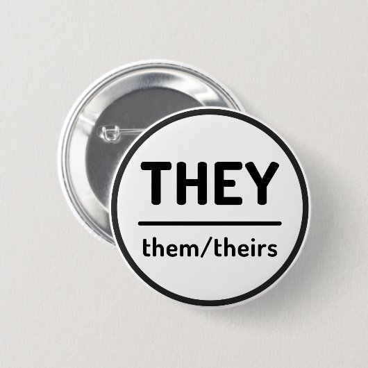 Ze zijn Theirs Pronoun Button - Wit (Voorkant /achterkant)