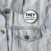 Ze zijn Theirs Pronoun Button - Wit (In situ)