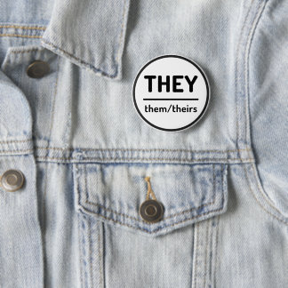 Ze zijn Theirs Pronoun Button - Wit