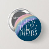 Ze zijn Theirs Pronoun Ronde Button 5,7 Cm (Voorkant /achterkant)