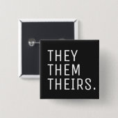 Ze zijn Theirs Pronoun Vierkante Button 5,1 Cm (Voorkant /achterkant)
