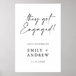 Ze zijn verloofd! Poster voor verwelkoming van ver