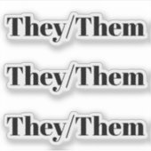 Ze zijn zwarte geslachtsspreekt lgbtq sticker (Voorkant)