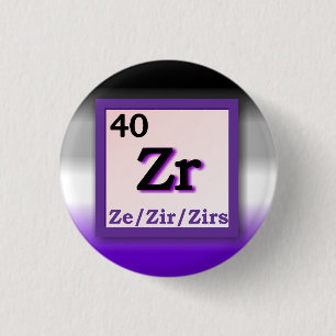 Ze Zir -Periodic Table persoonlijk geslacht voorna Ronde Button 3,2 Cm
