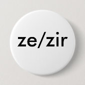 ze/zir pronoun badge ronde button 7,6 cm (Voorkant)