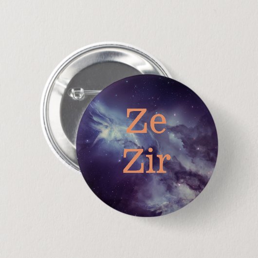 Ze Zir pronoun pin Ronde Button 5,7 Cm (Voorkant /achterkant)