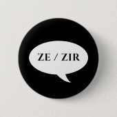 ZE ZIR PRONOUNS PATCH RONDE BUTTON 5,7 CM (Voorkant)