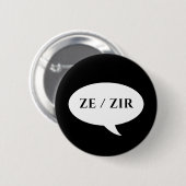 ZE ZIR PRONOUNS PATCH RONDE BUTTON 5,7 CM (Voorkant /achterkant)