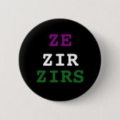 Ze/zir/zirs Pronoun Button (Voorkant)